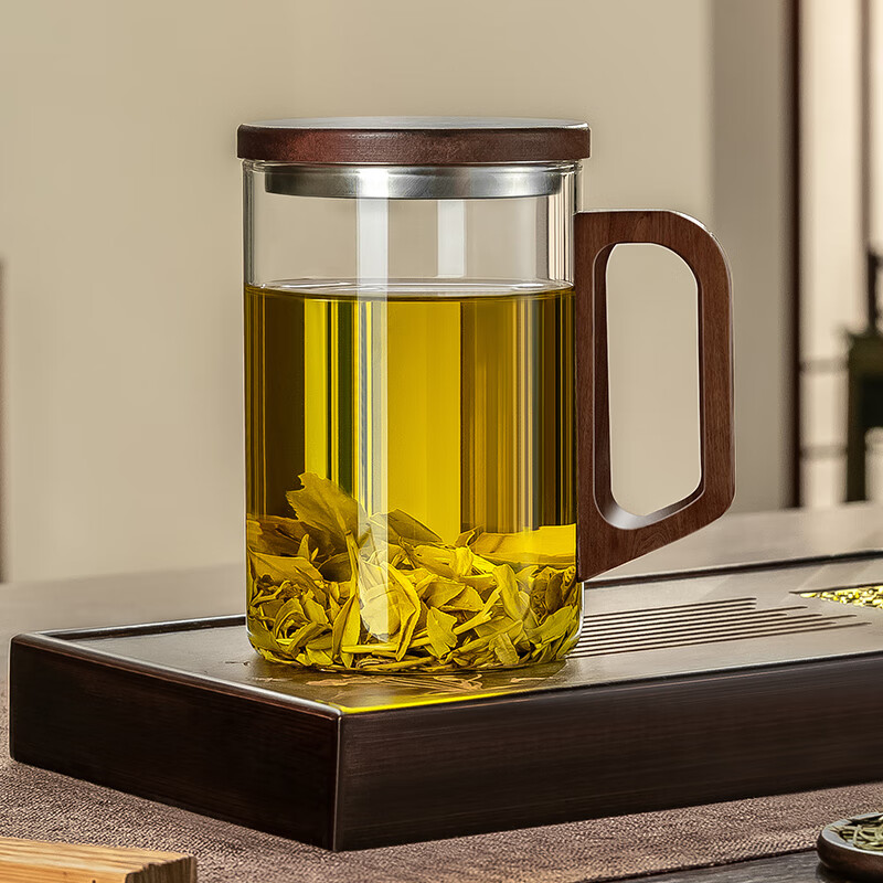 CRISTALGLASS High Borosilicate Glass Cup 1000ml Large Capacity Tea Mug with Handle Personal Office Water Drinking Cup