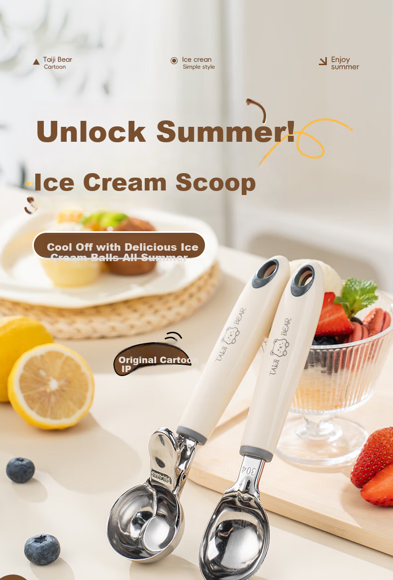 CAIZHI Stainless Steel Ice Cream Scoop, Ball Maker, Fruit Spoon, Watermelon Scoop, Ice Cream Spoon CZ6930 1
