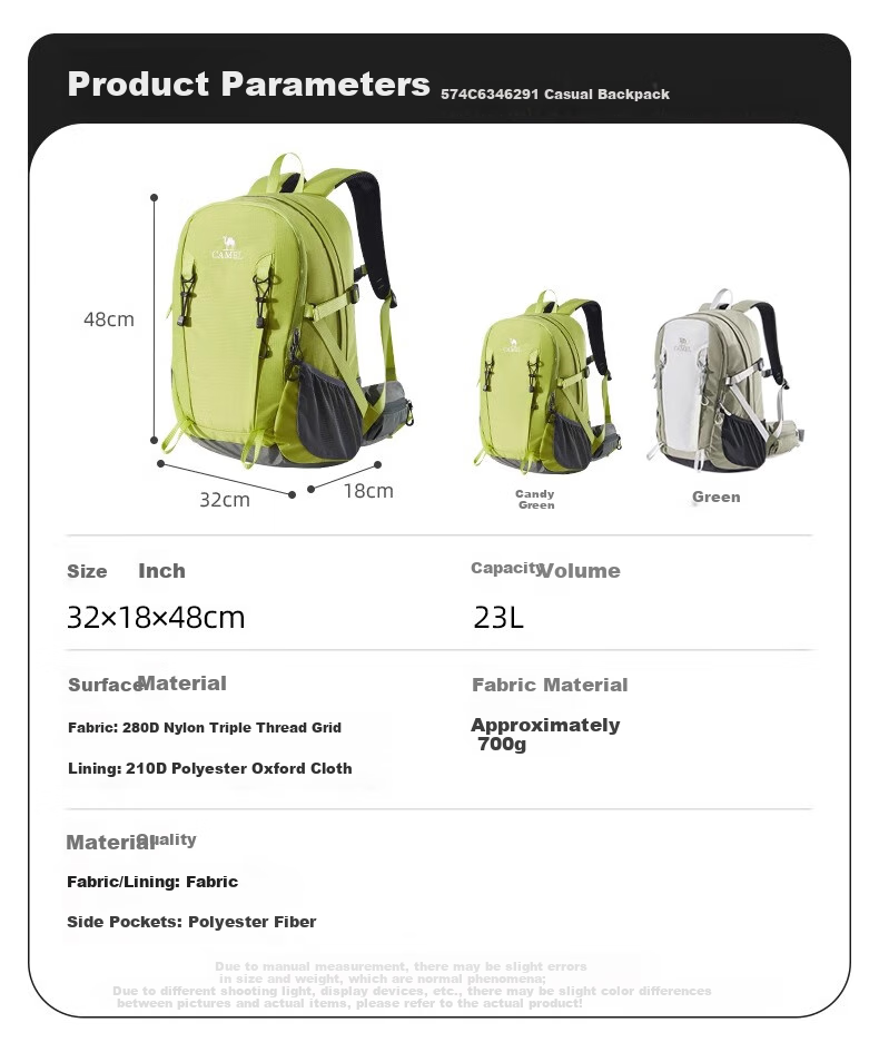 CAMEL Cloud Stream Oxygen Bag, Outdoor Hiking Backpack, Sports Travel Trekking Waterproof Rucksack, Gray-Gree 8