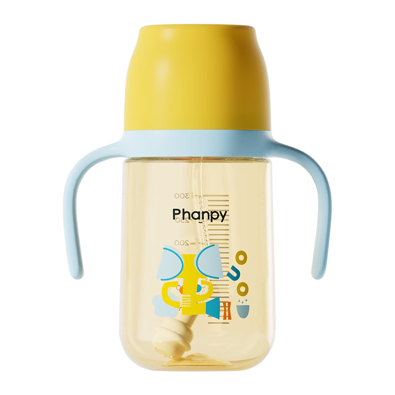 Xiaoyaxiang Straw Baby Bottle Direct Drinking Cup 1-3 Years Old Toddler PPSU with Gravity Ball Handle Children's Water Cup 300ml