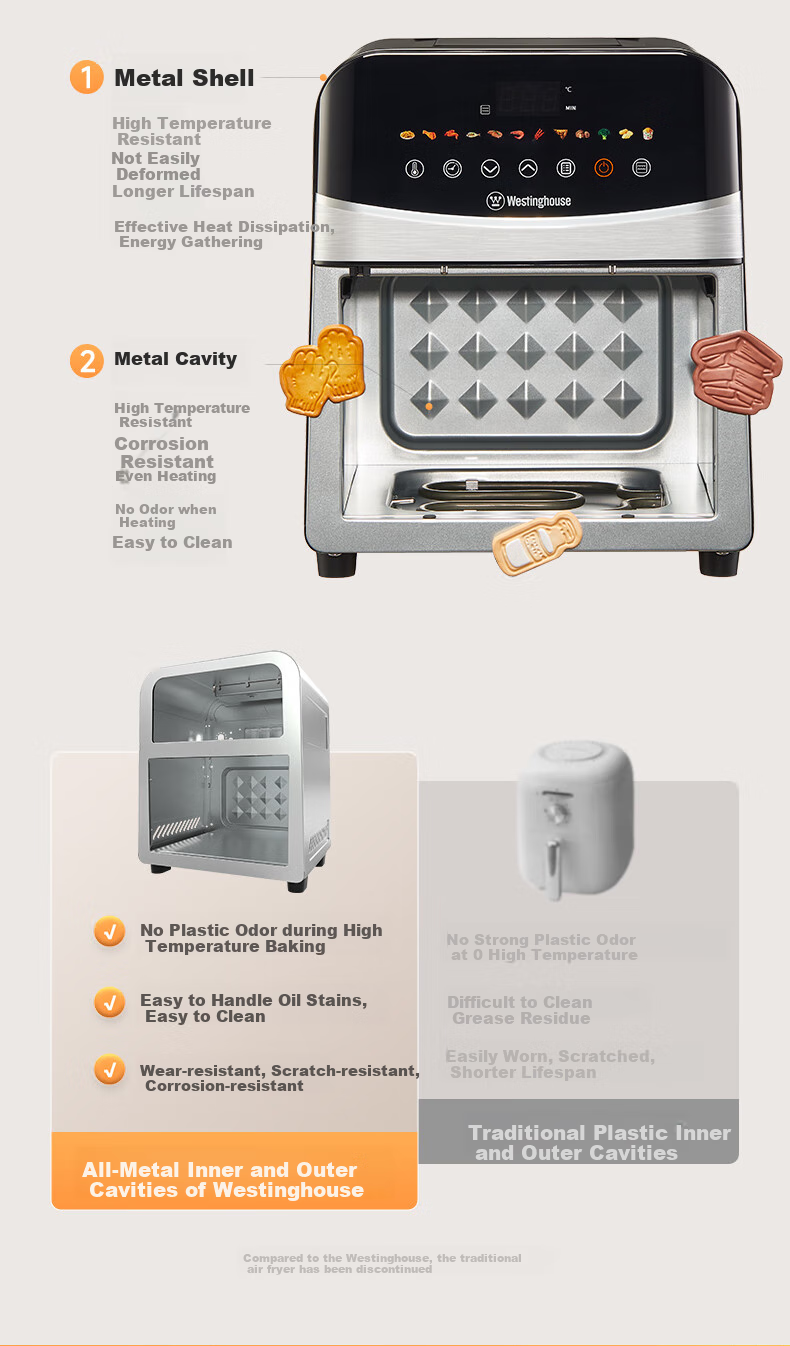Westinghouse Visual Air Fryer, 6-Liter Large Capacity, Metal Inner Cavity, Multifunctional Oven, No-Flip Frying Pan, WKZ60H10 11