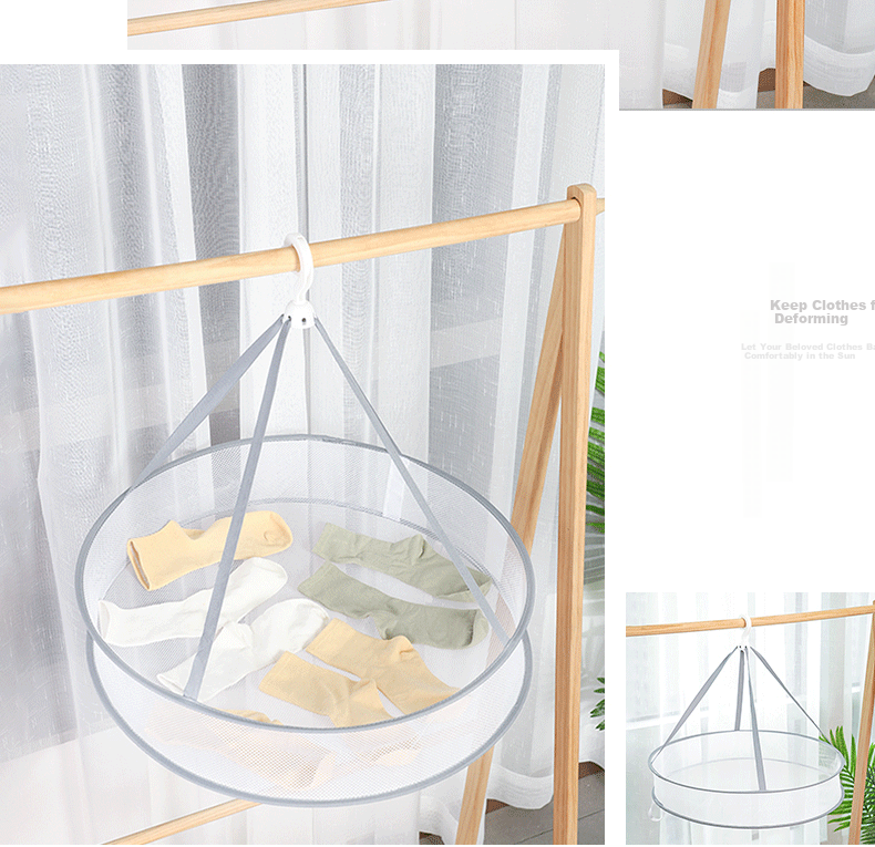Cigeman Clothes Drying Rack, Sock Hanger, Foldable, Windproof And Non-Slip, Sweater Drying Mesh 22
