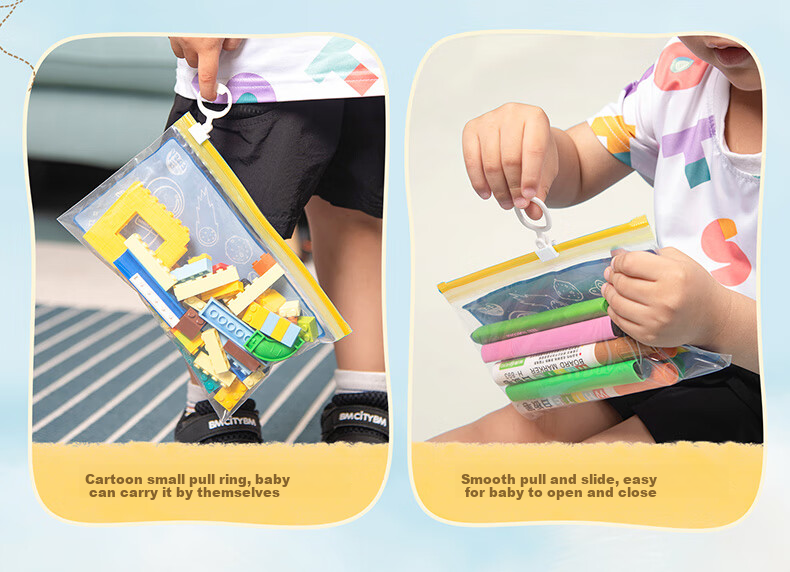 Eyoujia Antibacterial Sealed Storage Bags Baby Kindergarten Clothes Packing Bags Children's Quilt and Clothes Resealable Bags with Pull Ring 12