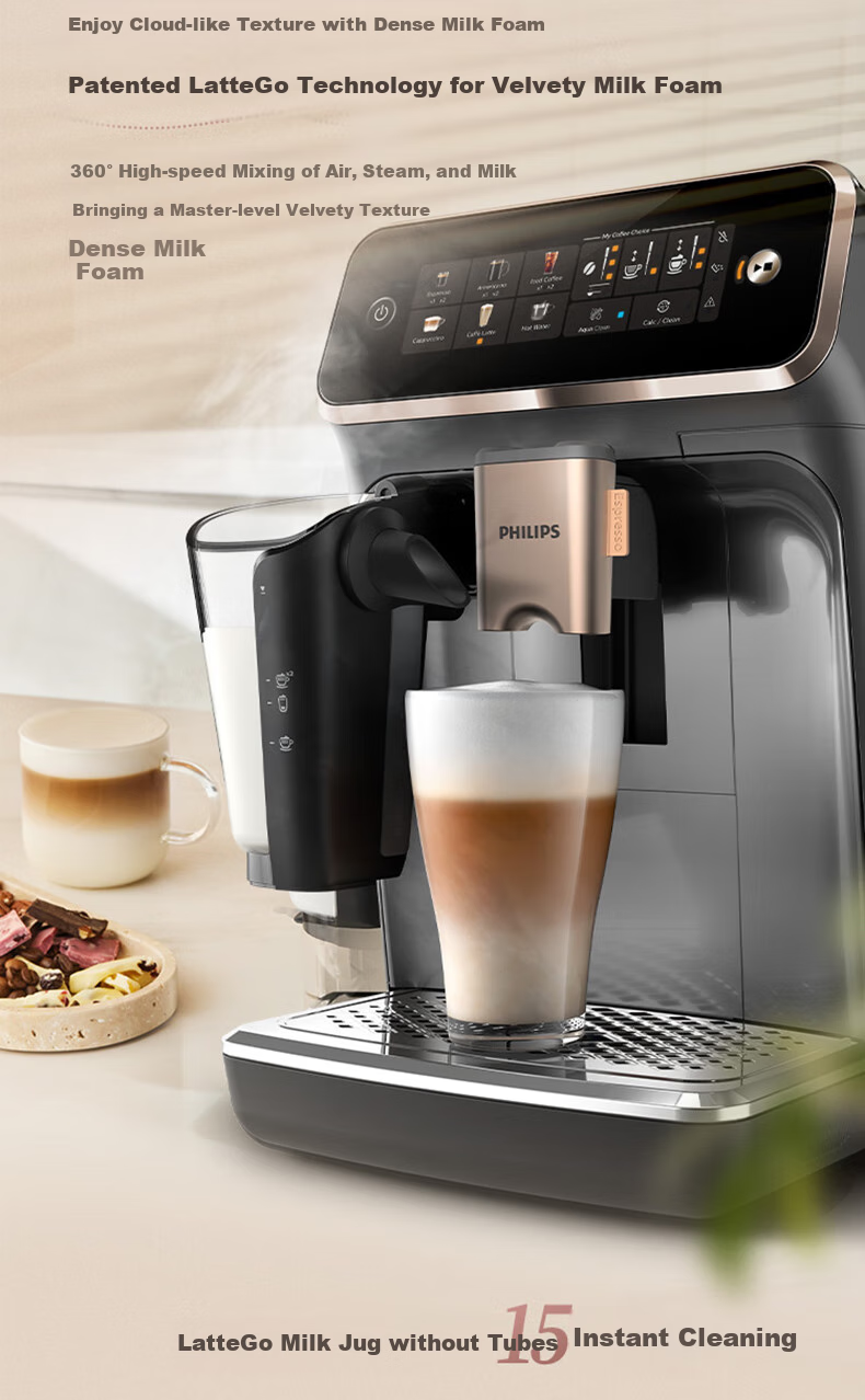 PHILIPS [Wang Kaimu's Choice] Cloud Coffee Machine New 3 Series EP3341/62, Home Use, Fully Automatic Italian Espresso Cold Brew Grinding All-In Coffee Machine 9