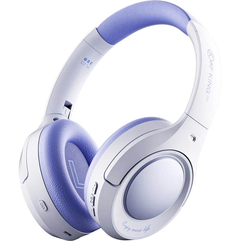 IKF King Pro3.0 [Dual Gold Standard LDAC High Resolution] Over-Ear Bluetooth Headphones with Active Noise Cancellation, Long Battery Life, Wired And Wireless, for E-Sports Gaming, Low Latency, Starlight Purple