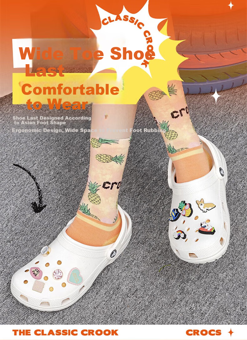 CROCS Classic Clogs for Men And Women, Outdoor Casual Fashion Trendy Beach Sandals Slippers 10001-100 36-37 8