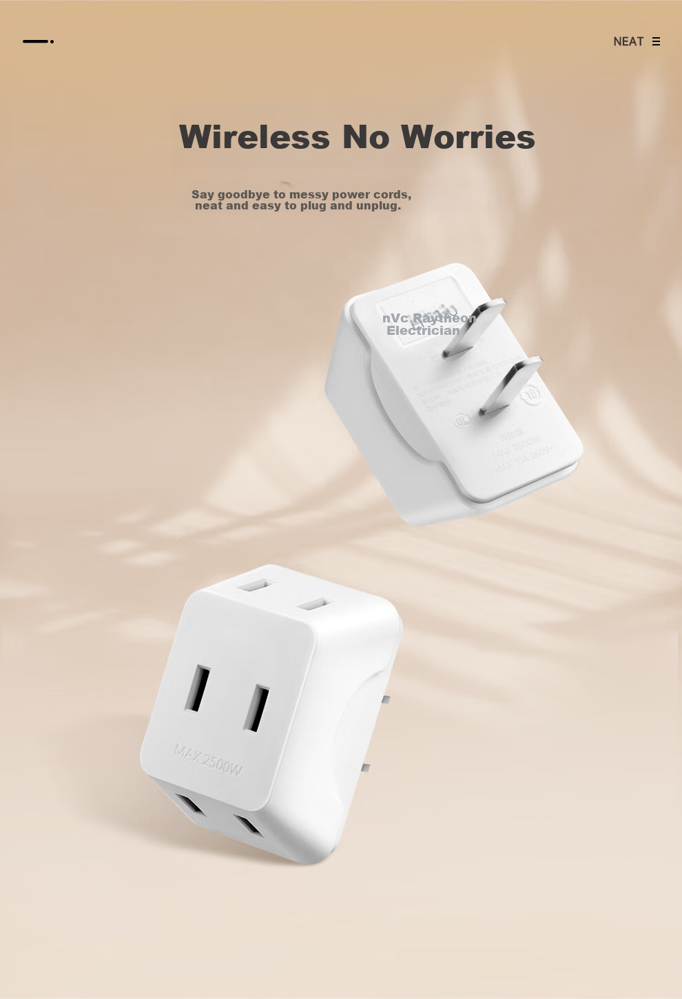 NVCleishidiangong Socket Adapter Plug, Multi-Outlet Converter, Uncontrolled One-To Two-Flat Hole Converter, EP435C 7