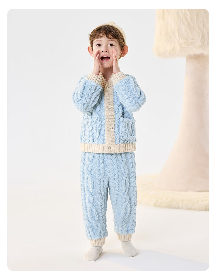 Balabala BalaOne Kids Homewear Set Boys Girls 2025 Winter Coral Fleece Warm 208425171206 9