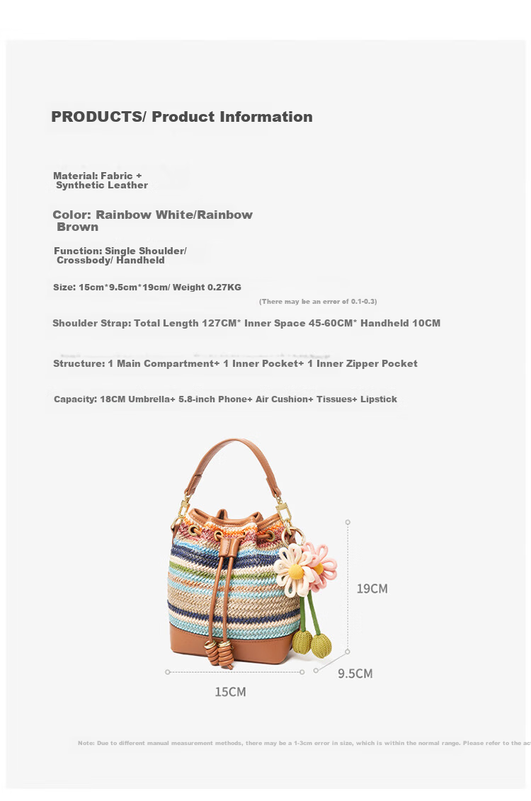 Aokang Women's Handbag, Bucket-Style Luxury Tote Bag, Light Luxury Crossbody Shoulder Bag, Birthday And 520 Gift for Girlfriend Or Wife 7