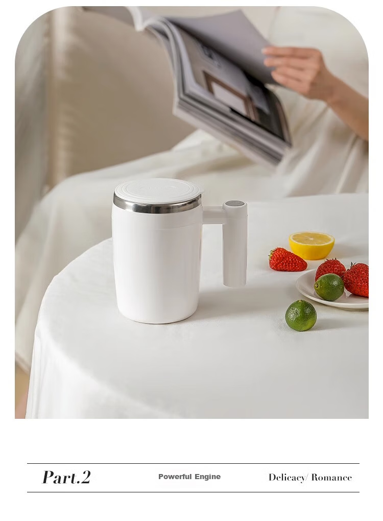 ZARVYRELAXED Automatic Stirring Cup, Rechargeable Rotating Water Bottle, Electric Coffee Mug, Home Office Shaker Cup, Mug, 400ml 4