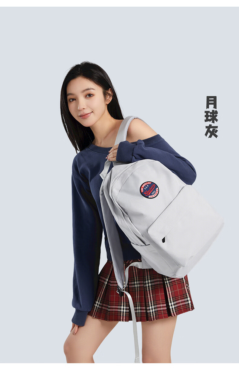 Skechers Women's Backpack American Retro Lightweight Travel Laptop Bag Men's High School Student Schoolbag Racing Red 1