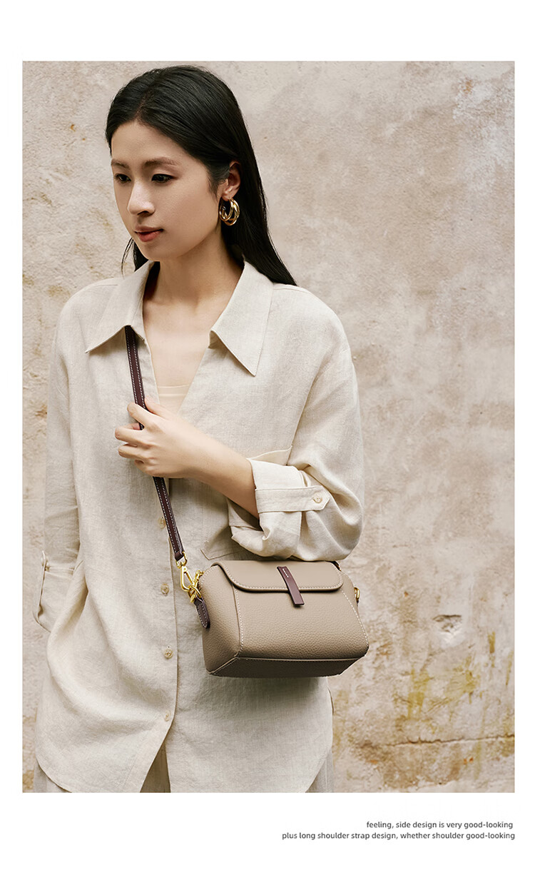 Aokang Women's Bag 2026 Trendy Cowhide Small Square Light Luxury Crossbody Shoulder Bag Birthday Gift for Girlfriend Wife 12