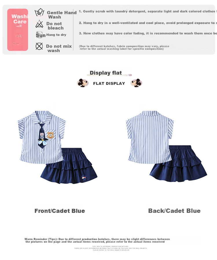 Disney Girls' Spring Summer Sports Set Zootopia Children's Short Sleeve Shirt and Pants Two-Piece Spring New Stylish 3
