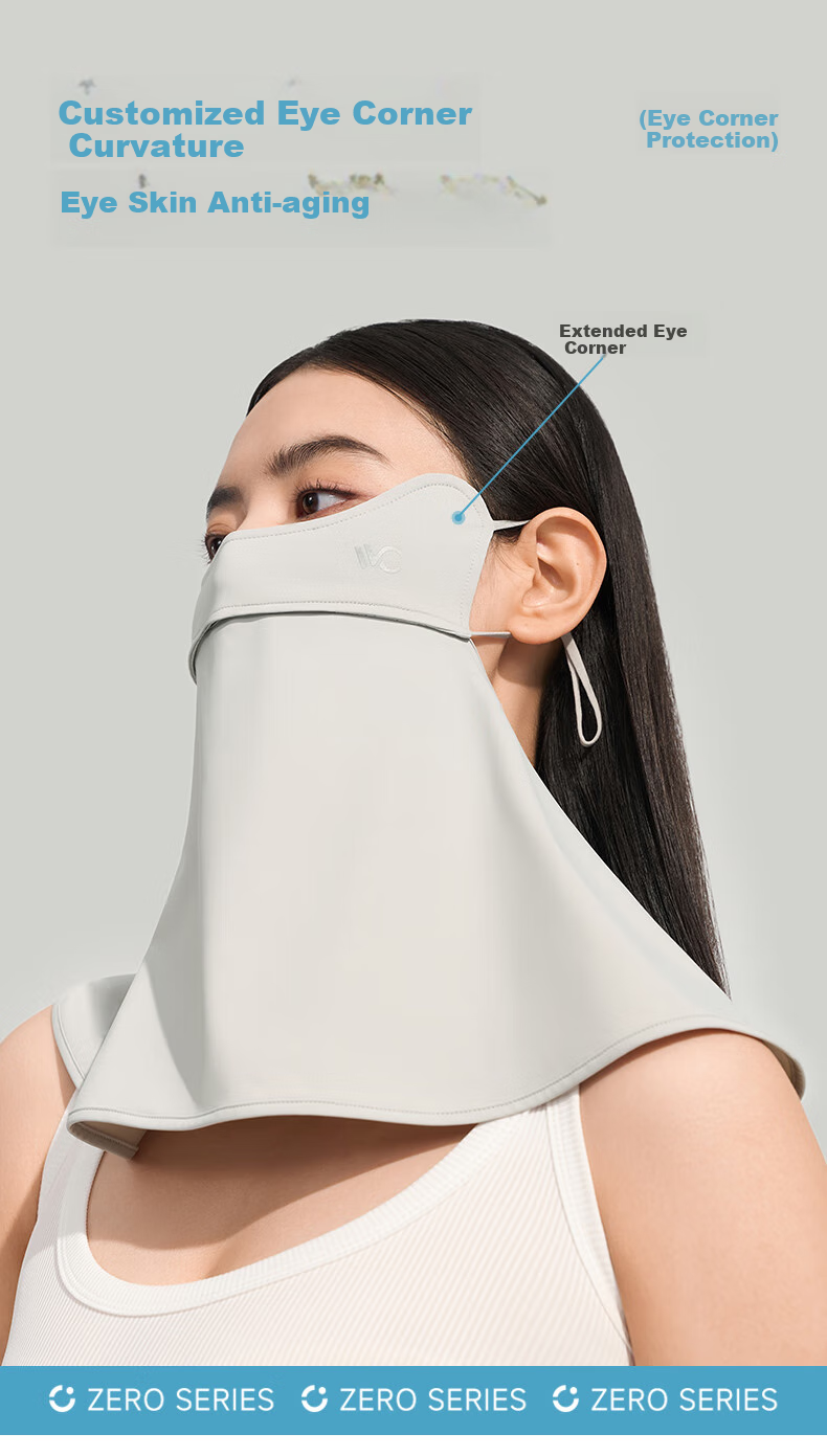 VVC Sun Protection Face Mask, Ice Skin Neck Guard for Women, Summer UV-Resistant Sunshade, Outdoor Travel Breathable Mask, Ice Mist Pink 8