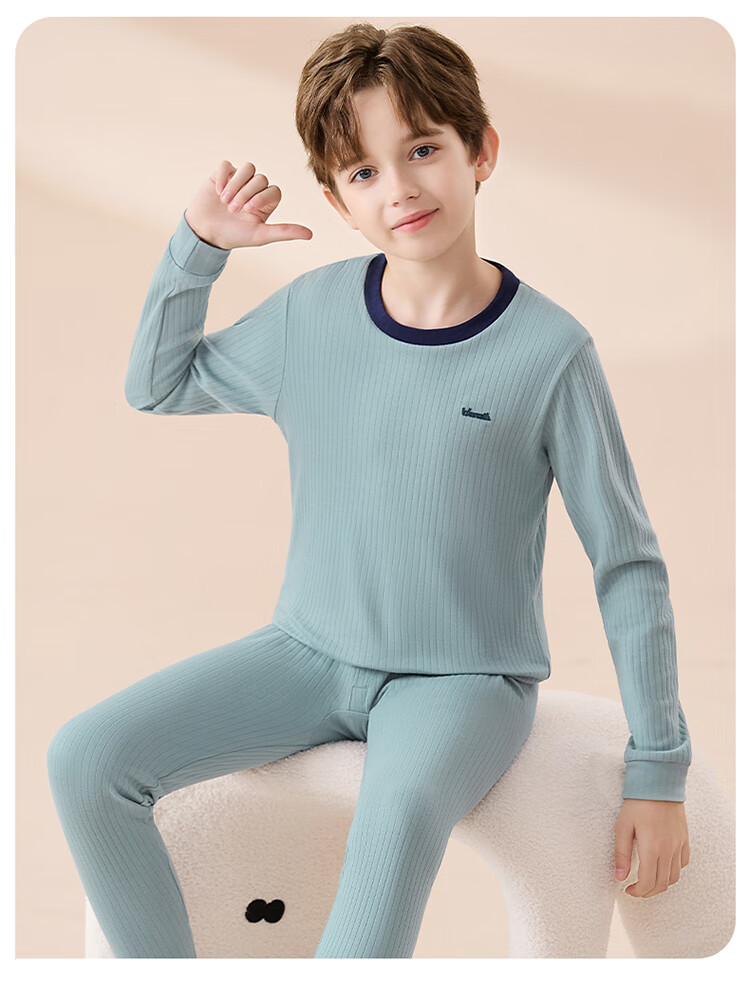 Hodo Kids Thermal Underwear 100% Cotton Antibacterial Anti-Mite Anti-Static Comfortable Autumn Set for Boys and Girls 19