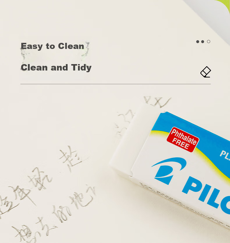PILOT Fresh Eraser, Powerful Erasing, Less Dust, Easy to Erase, for Pencils, Students And Office Use, EE-S60 Small Size 2