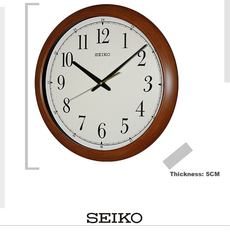 SEIKO Clock, Home Use, No Drilling Required, 12 Inches 30cm, Three-Dimensional Scale, Simple Design for Living Room And Bedroom Wall Clock 3