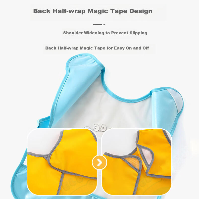 9I9 Baby Eating Smock Sleeveless Summer Bib Waterproof Stain-Proof Splash-Proof Painting Clothes 2-Pack A459