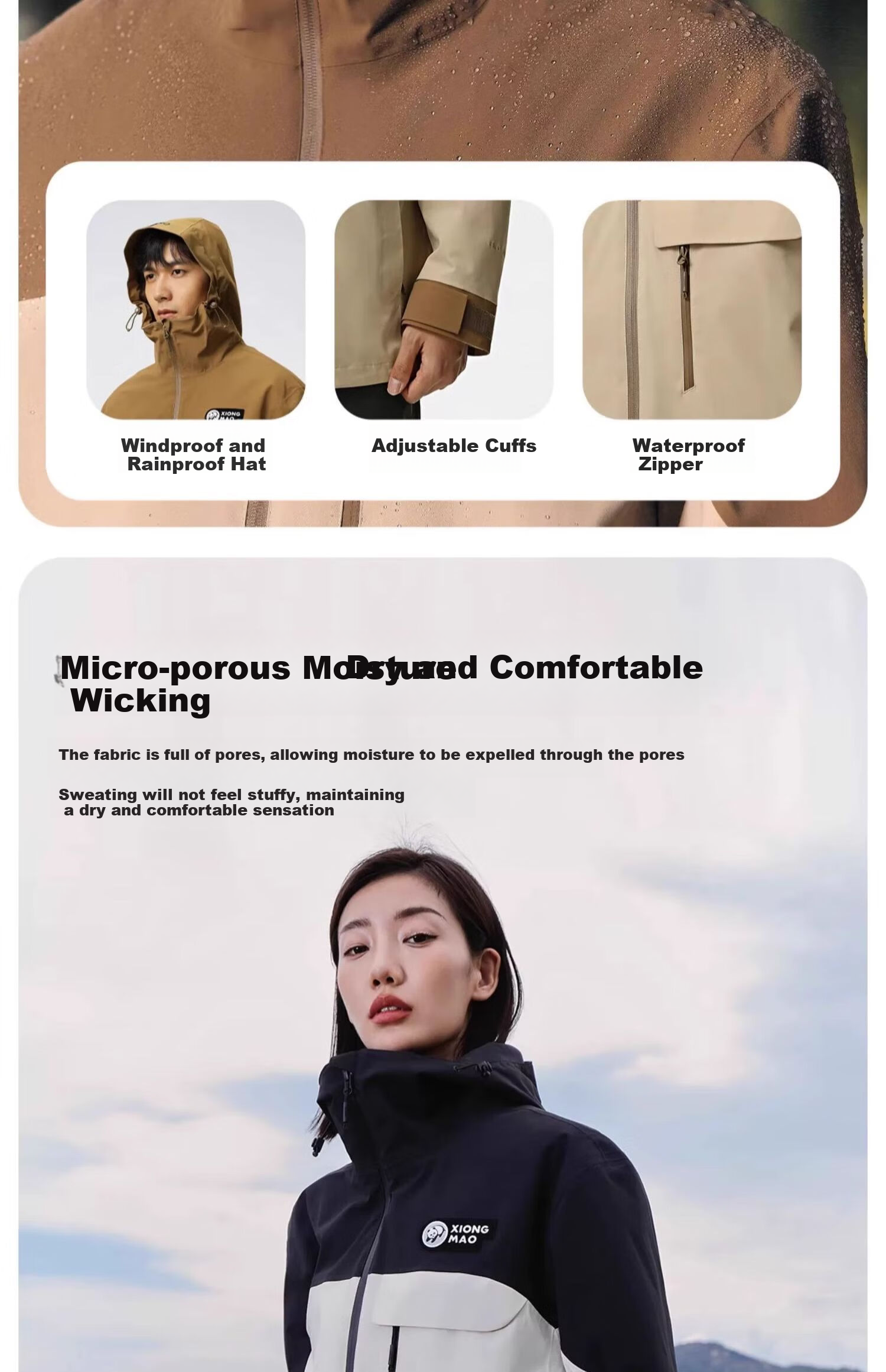 CAMEL [Yang Ying's Style] Panda Windbreaker Jacket for Men And Women, Autumn And Winter Three-In Warm Mountaineering Coat A13CA31147 6