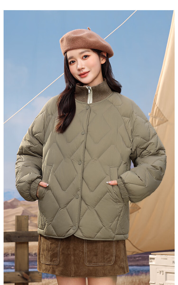 SNOWFLYING 2025 New Fashion Classic Versatile Lightweight Down Inner Shirt Windproof Cuff Warm Women's Short Down Jacket 9