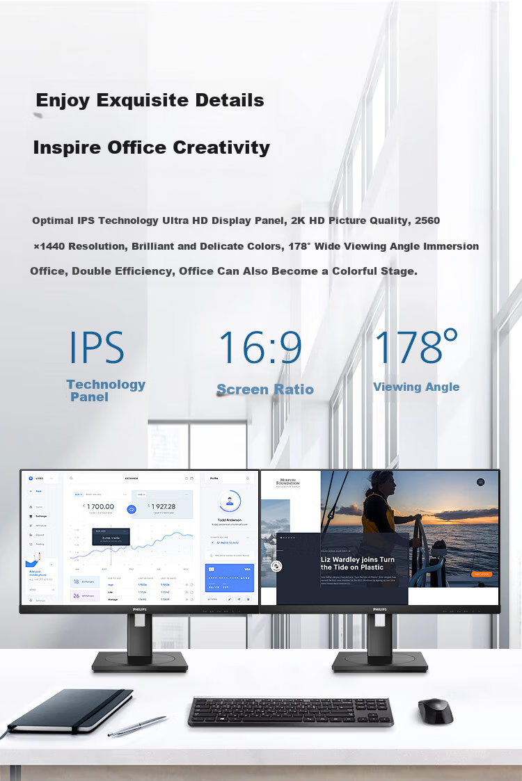 PHILIPS 43-inch 4K VA Office Monitor 10bit 126% sRGB HDR400 Type-C 90W Power Delivery Built-in Speakers 439P1 7
