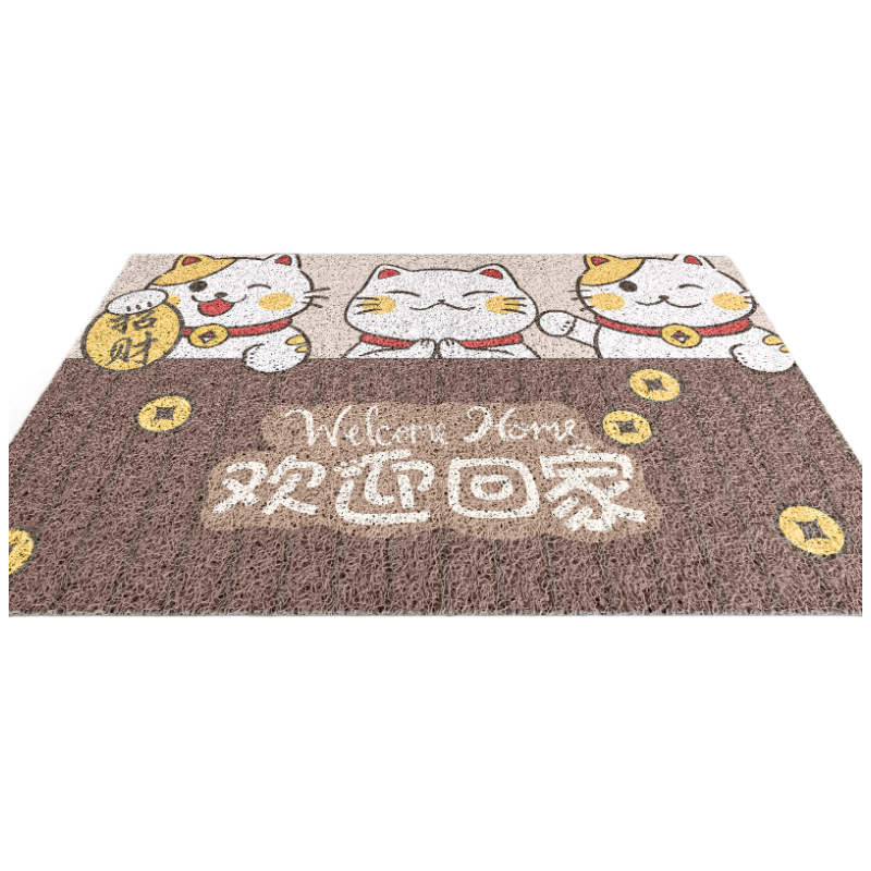 Chuangmaishi Coiled Entrance Door Mat Non-Slip Cuttable Floor Rug for Kitchen Bathroom Doorway