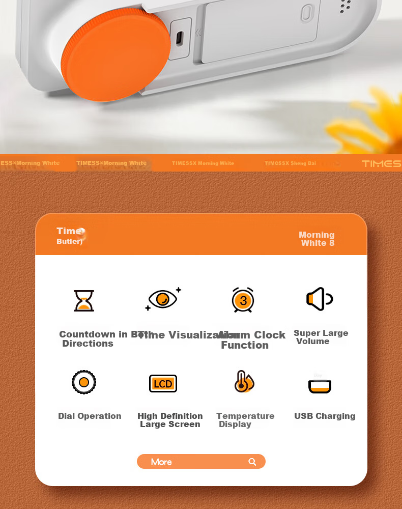 Timess Visual Timer Alarm Clock for Students And Children, Wake-Up Self-Discipline Tool, 202 New Model Multifunctional Rechargeable Time Management Device, Silent Timer for Back to School 9
