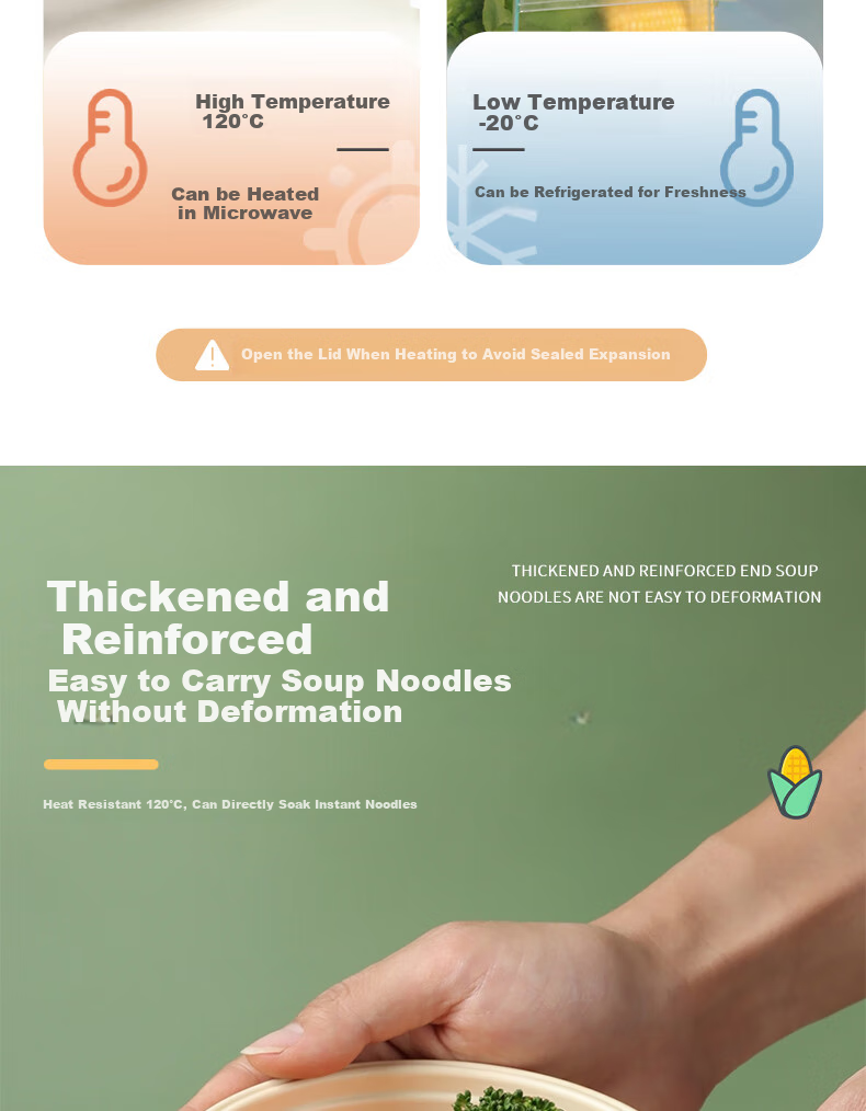 Baijie Disposable Biodegradable Corn Starch Round Food Containers, 750*50 Set, Food Grade, Takeout Packaging Boxes, Microwave Safe 3