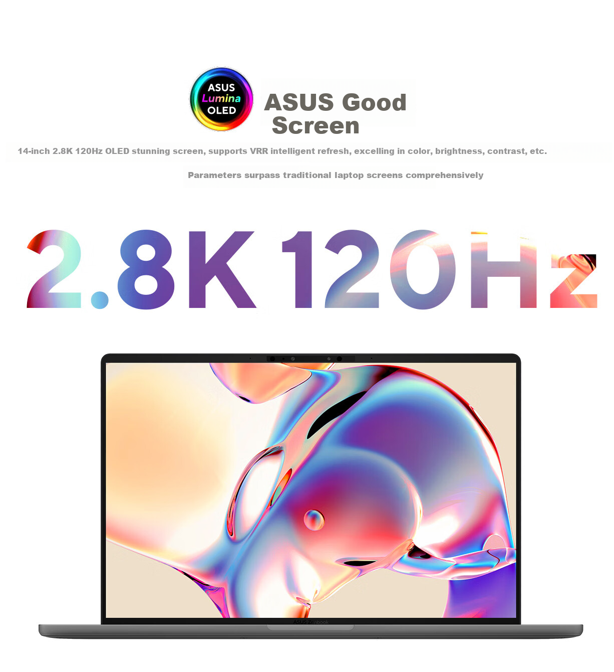 ASUS Lingyao14 Air Subsidies Snapdragon X 2.8K 120Hz OLED 960g 12.9mm High-Aesthetic Ultra-Thin AI Laptop (32GB 1TB) Gray 13
