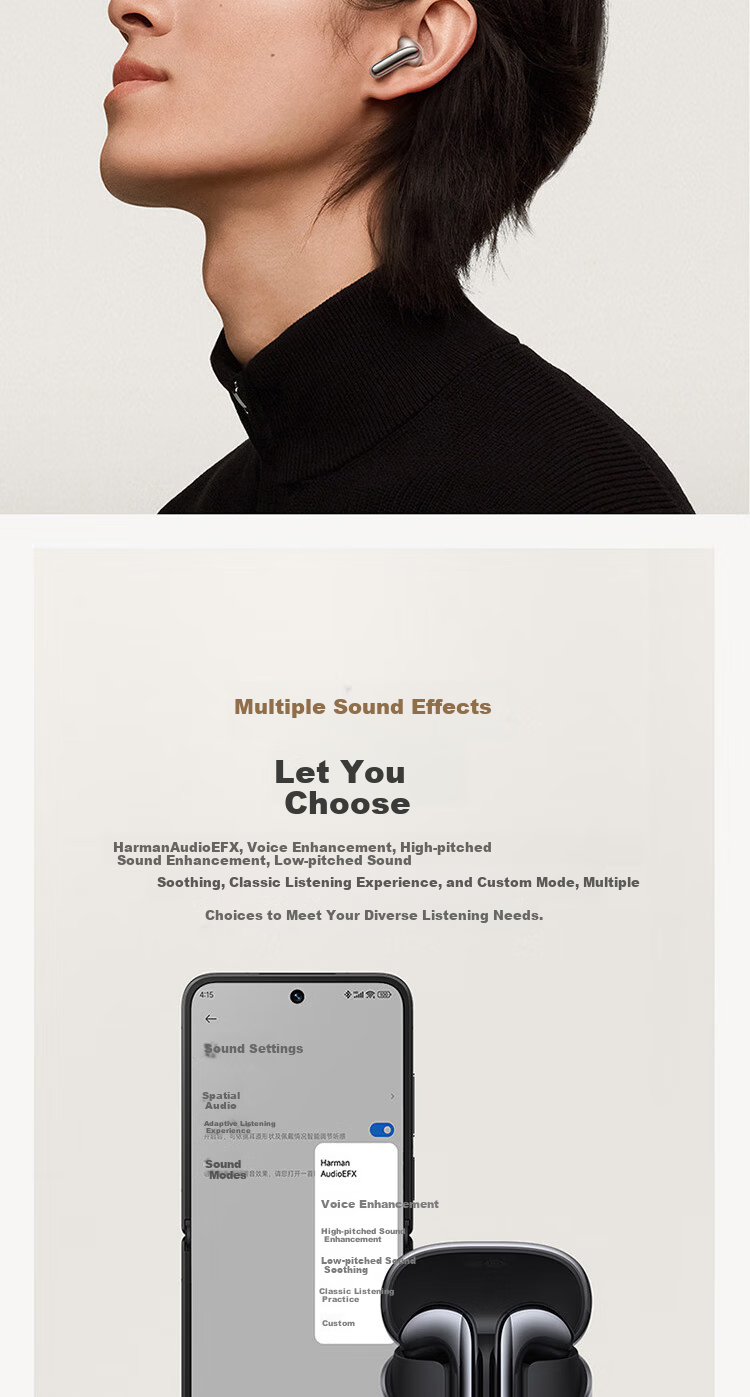 MI Buds 5 [Lei Jun's Choice] Noise-Cancelling Earphones Semi In-Ear Bluetooth Headphones Compatible with Android And Apple Phones (Snow White) 7