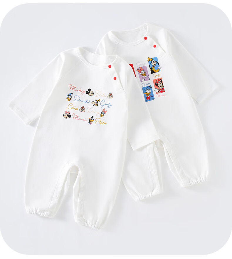 Disney Baby Romper Newborn Class A Pure Cotton Crawling Suit Full Moon 100 Days Bodysuit Pajamas Spring Autumn 19