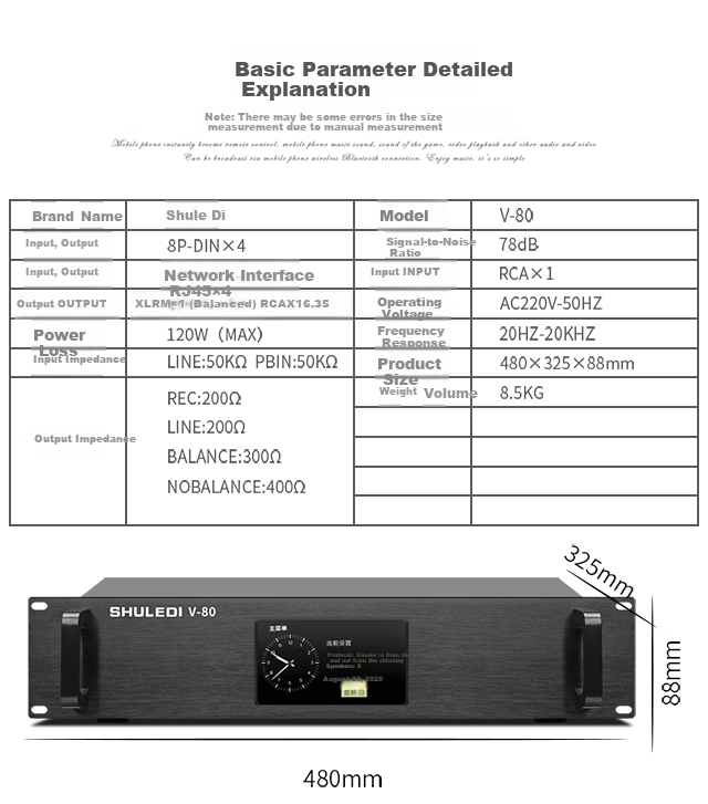 Shuledi V-80A Domestic Wired Handheld Conference Microphone, Meeting KTV Speaker, Square Tube Goose Neck Supporting Network Cable And 8-Pin Dual Interface (8 Microphones + Main Unit) 14