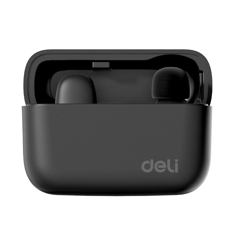 Deli Clip-On Microphone, Mini Wireless Live Streaming Host Outdoor Short Video Audio Recorder, Professional Noise-Cancelling Microphone, Rechargeable Case, Long Battery Life, One-To Compatible with Apple And Android, MN51