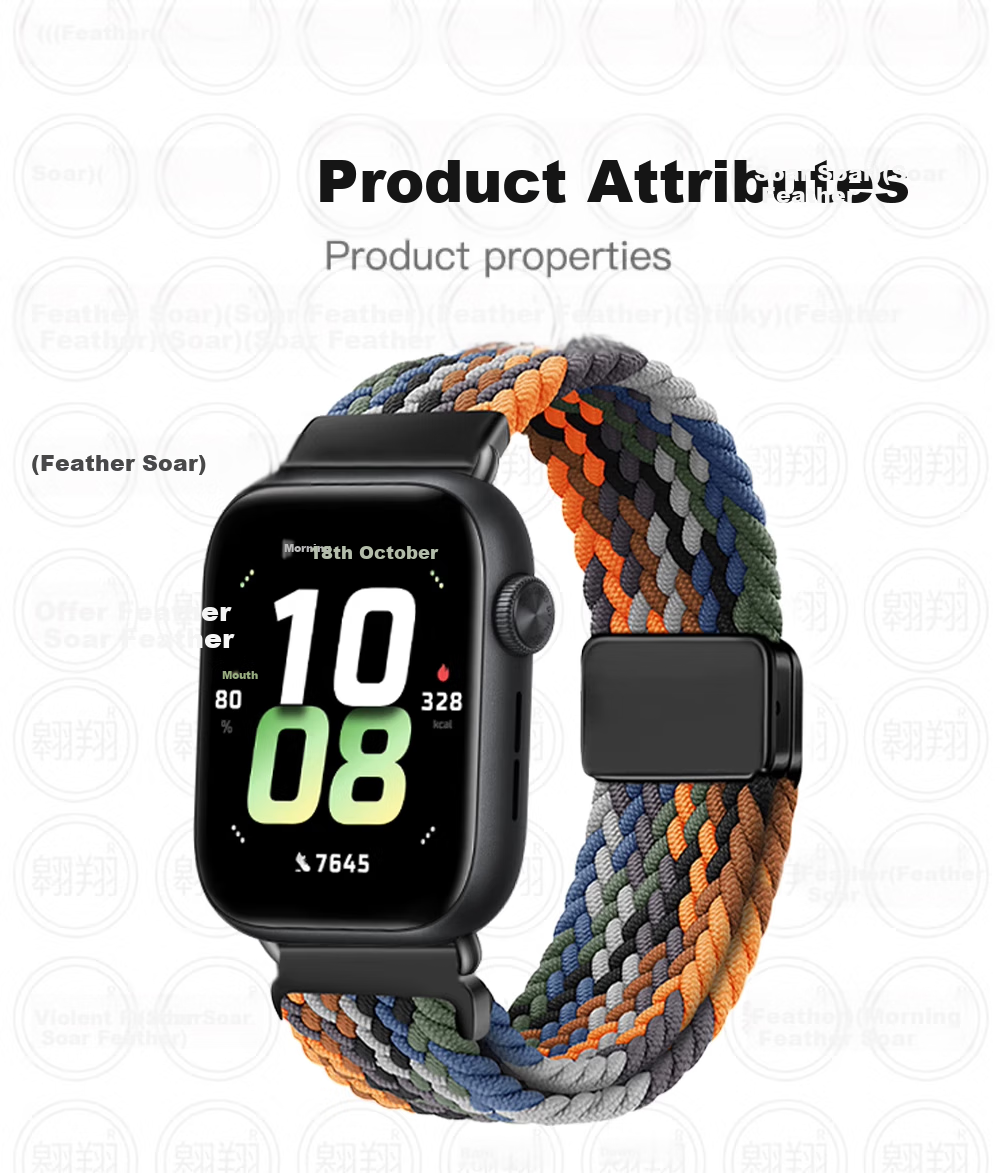 CHENSONG Compatible with HONOR Watch 5 Strap, Braided Style with Folding Clasp, Nylon Loop Wristband, Black Chocolate 23