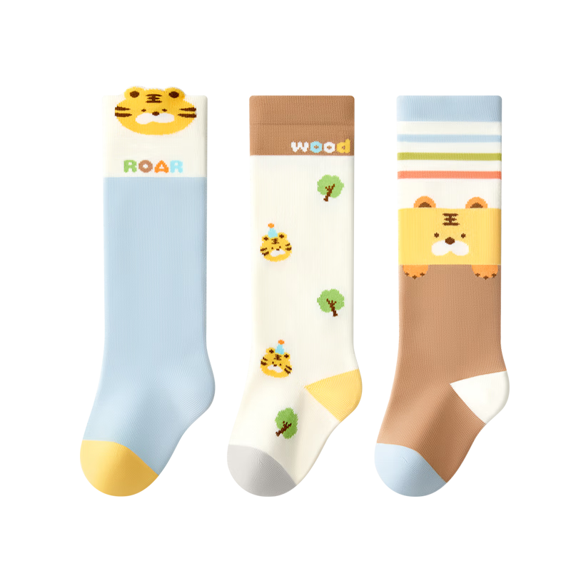 Beibi Baby Knee-High Socks, Pure Cotton Over-Knee Socks for Newborns And Infants, Spring And Autumn, No Leg Constriction, for 6-12 Months Old Babies