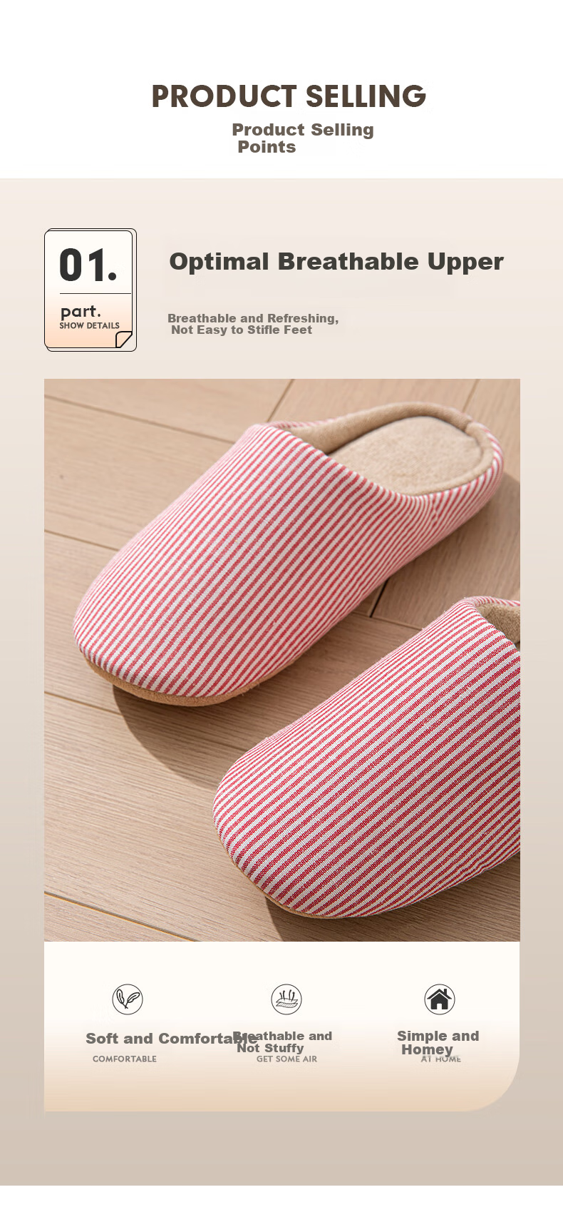YUZHAOLIN Japanese Cotton And Linen Slippers for Men And Women, Spring And Autumn Indoor Home Wooden Floor All Seasons YC196 6