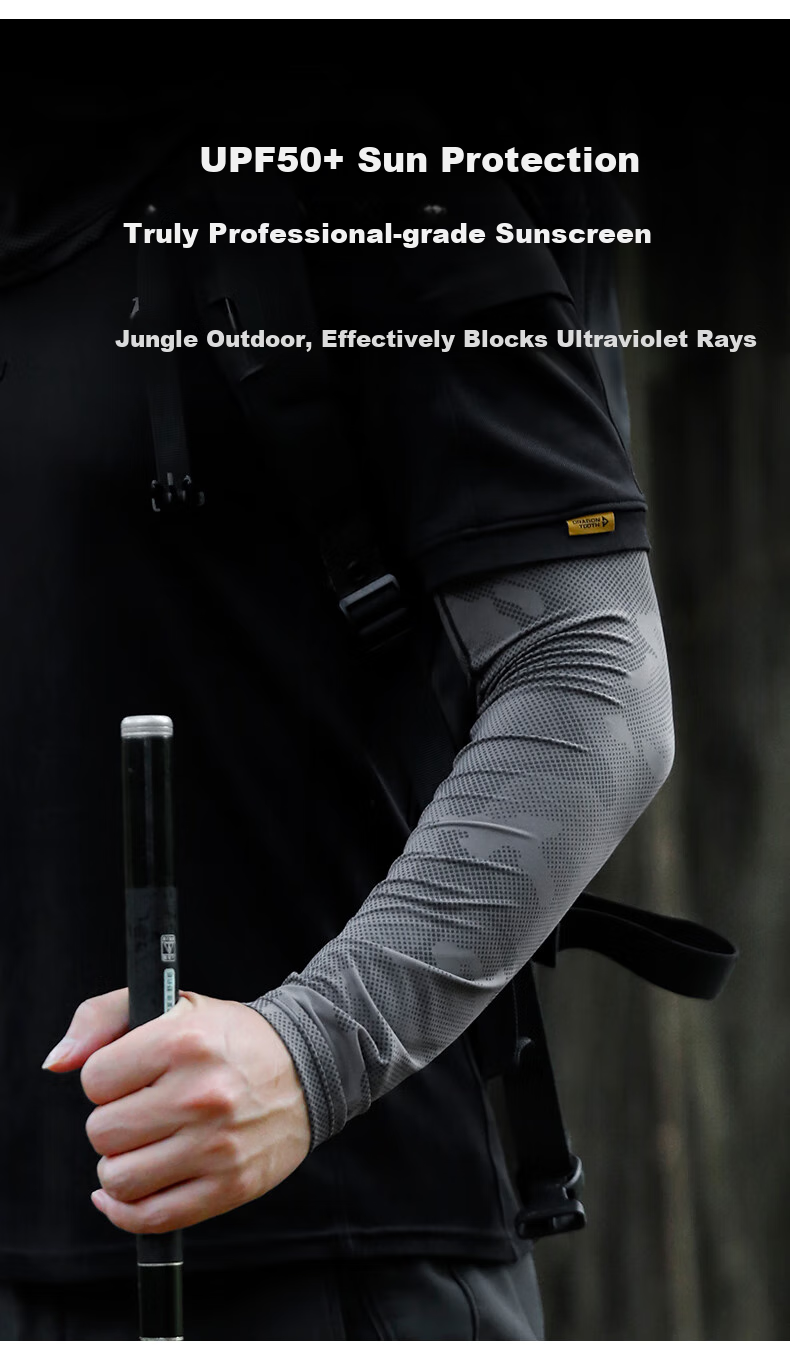 ZSJAY Ice Spear | Real Ice Silk Summer Men's Sun Protection Ice Sleeves Ice Silk Arm Sleeves Arm Guards Camouflage Large Size Cycling 12