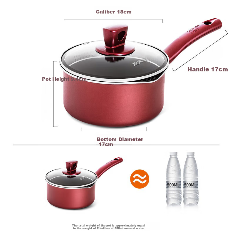 Кастрюля COOKER KING WG14306, 18 см, с антипригарным покрытием, алюминиевый сплав, для индукционных плит