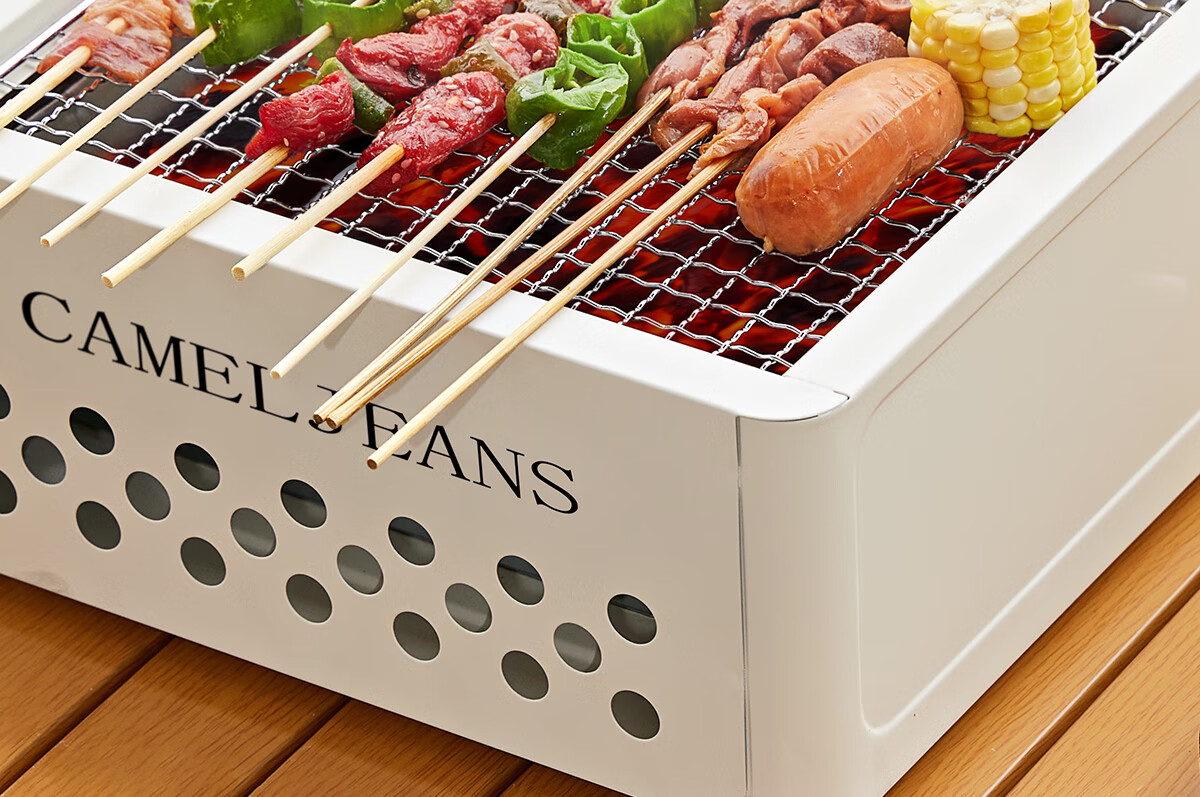 CAMELJEANS Home Barbecue Grill Fire Stove Set Indoor Barbecue Table 174BJ30745 White 9