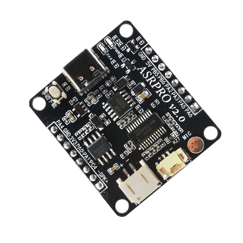 ZAVE ASR PRO Voice Recognition Module 4M Flash Chip Pre-soldered + Speaker + Download Cable + Single Relay ASRPRO Development Board Tianwen Offline Voice Intelligent Control Relay