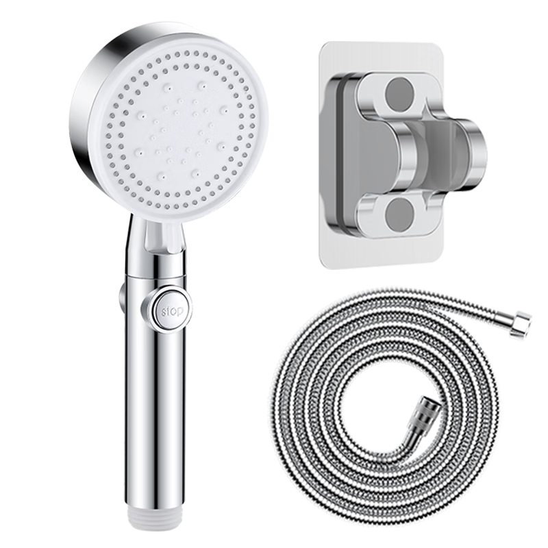 BSITN High-Pressure Shower Head Holder, Hose Three-Piece Set, Universal Handheld Showerhead for Bathroom Heater, BH021