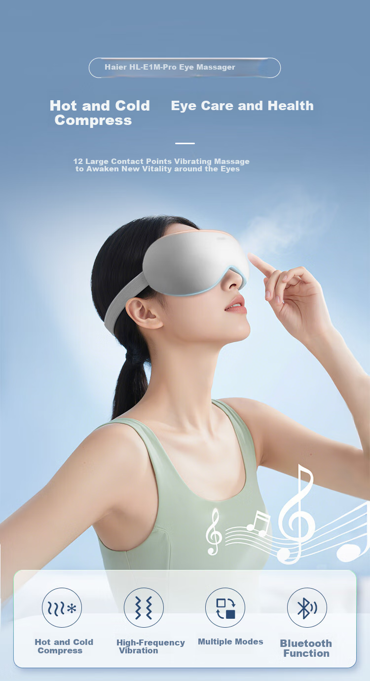 Haier Eye Massager, Eye Care Device, Eye Massage Tool, Eye Fatigue Relief Gadget, Hot And Cold Compress, Birthday Gift for Parents, Boyfriend, Girlfriend, Holiday Present HL-E1M 2