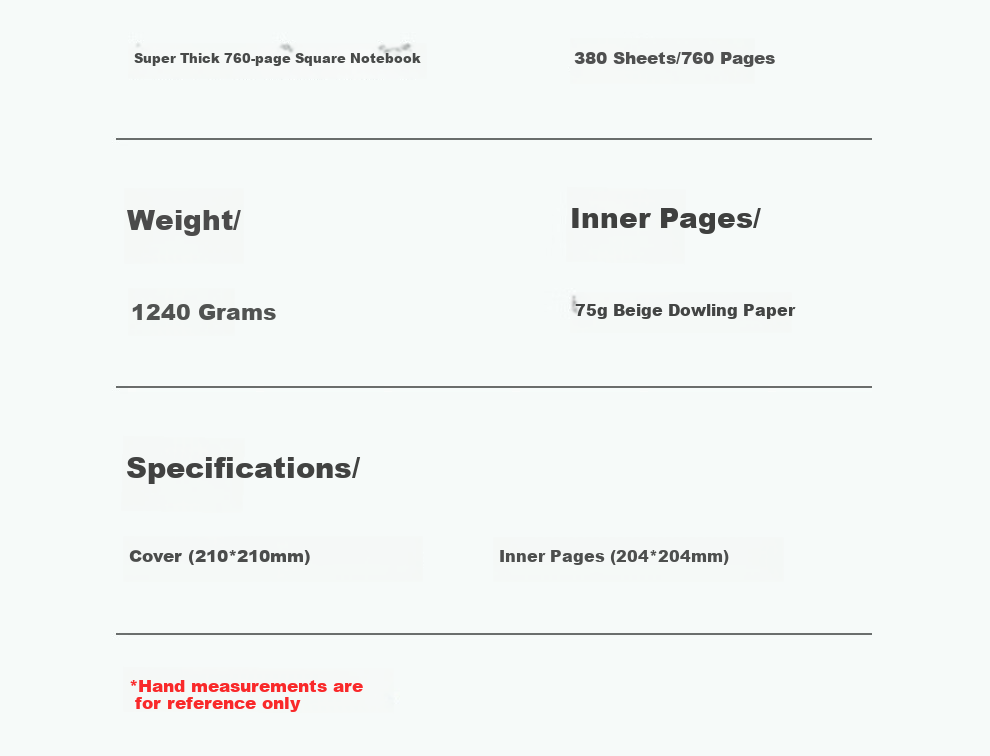 Jiaranheng [Lasts 2 Years] B5 Extra Thick Notebook, Aesthetically Pleasing Soft Cover, 16K Journal, 380 Sheets, 760 Pages, College Student Exam Preparation Notebook, Grid Paper Inner Pages, Customizable 12