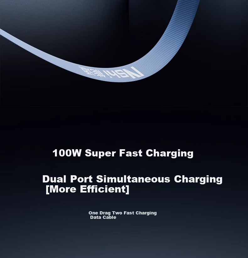 Nengshi Type-C Data Cable, Apple 15/16 Two-In Charging Cable, PD100W Fast Charging, Suitable for Huawei, Xiaomi, OPPO Laptops, Carplay, One-To 1.2 Meters, Black 1