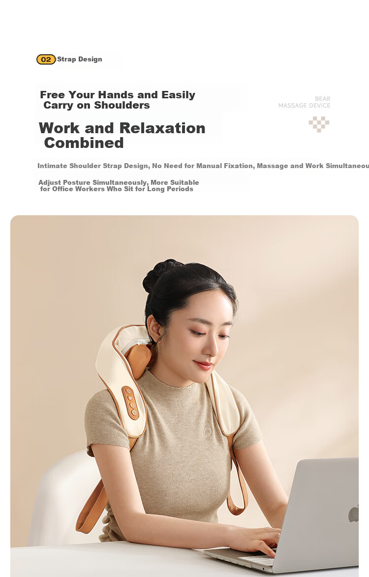 Bear Neck Massager, Cervical Massage Device, Shoulder And Neck Massager, Dual-Frequency Pulse Massager, Hot Compress Intelligent Massager, Birthday Gift for Women, Wife, Elders, Mid-Autumn Festival Gift 9
