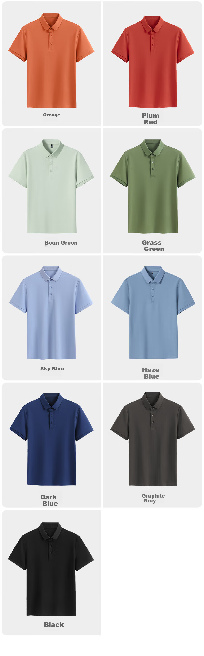 Wendao City Elite Men's Polo Shirt, Honeycomb Silk-Like Pique Fabric, Summer Business Casual, Turn-Down Collar Short Sleeve, Navy Blue, Size L 10