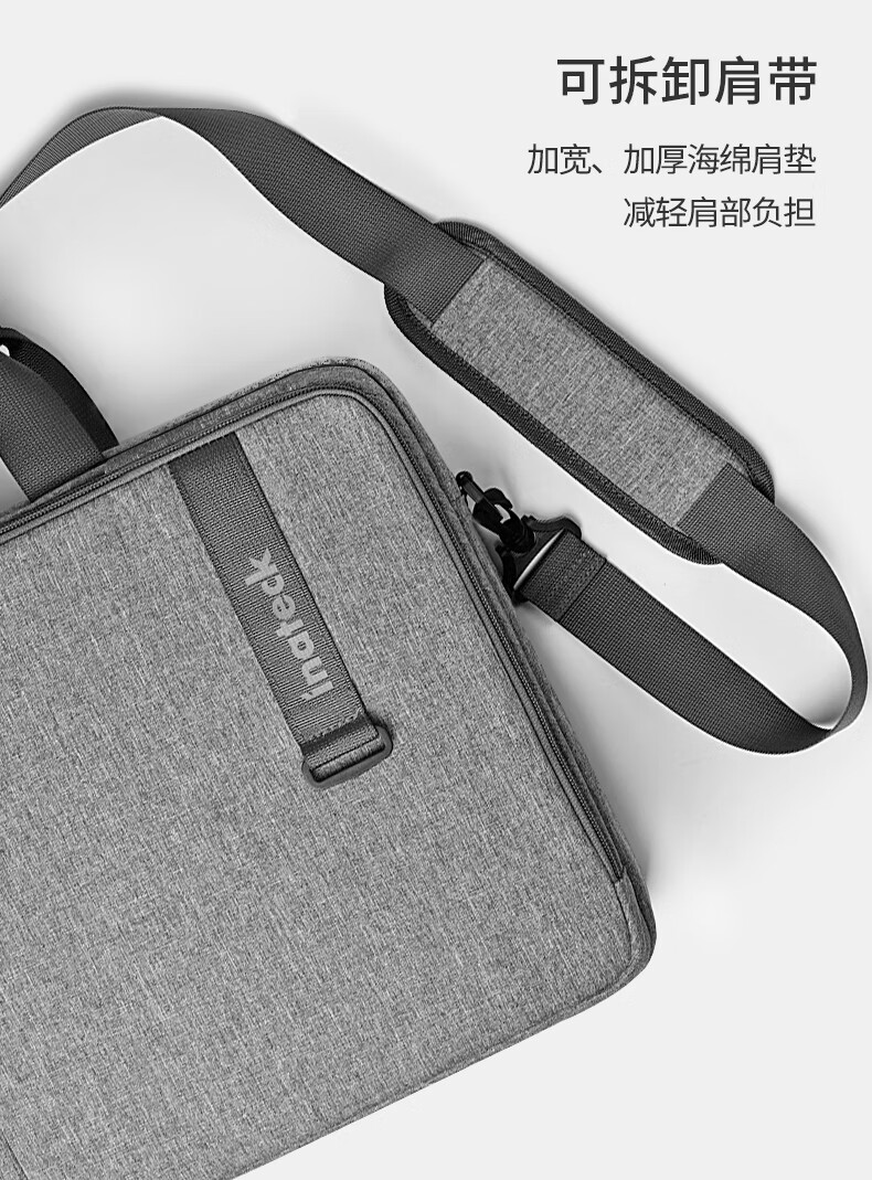 Inateck 13.3-inch Laptop Shoulder Bag Briefcase Water-Resistant Shockproof for Lenovo Asus Dell Black 3