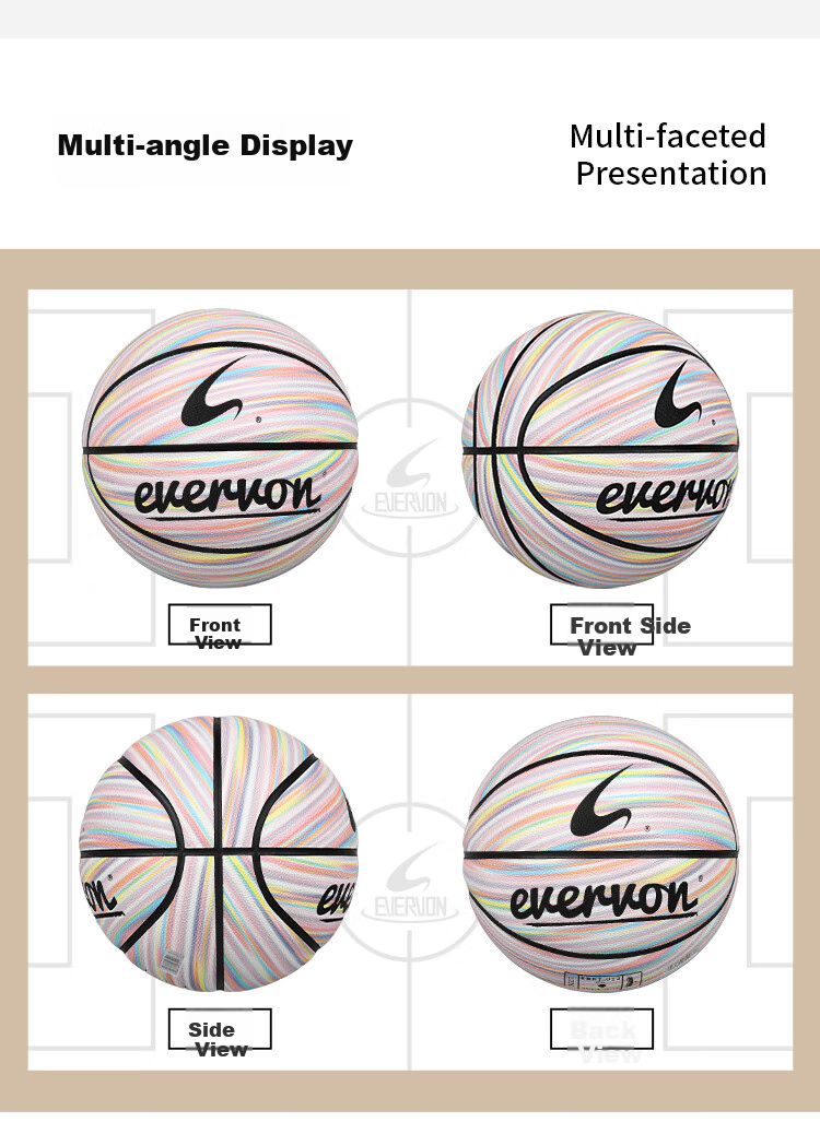 EVERVON Basketball, Adult Competition Training, Indoor And Outdoor Use, Wear-Resistant, Size 7 Non-Slip PU Basketball, EBP7-012 6