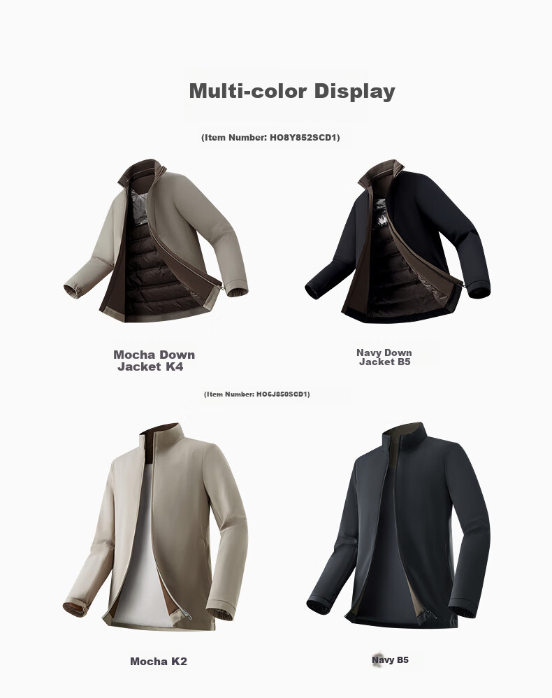 Hodo [Turn-Down Collar] Stand-Collar Executive Jacket for Men, Urban Light Outdoor Windproof Wear-Resistant High-Elasticity Coat 18