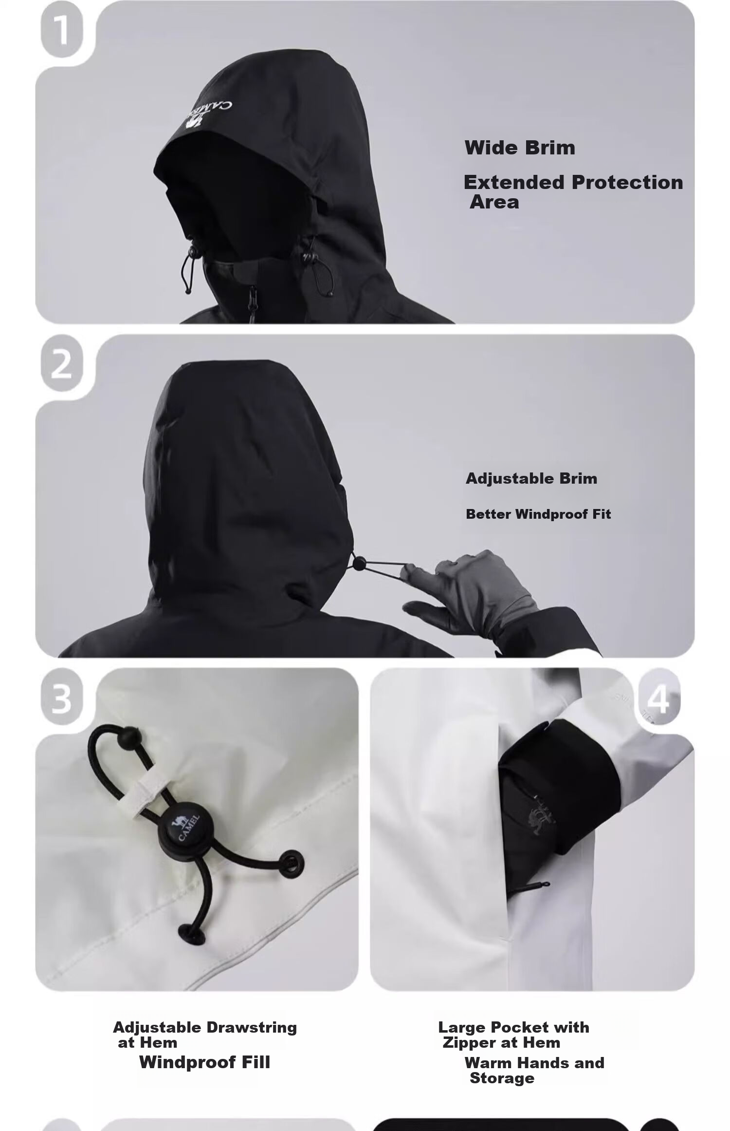 CAMEL [Yang Ying's Style] Panda Windbreaker Jacket for Men And Women, Autumn And Winter Three-In Warm Mountaineering Coat A13CA31147 27